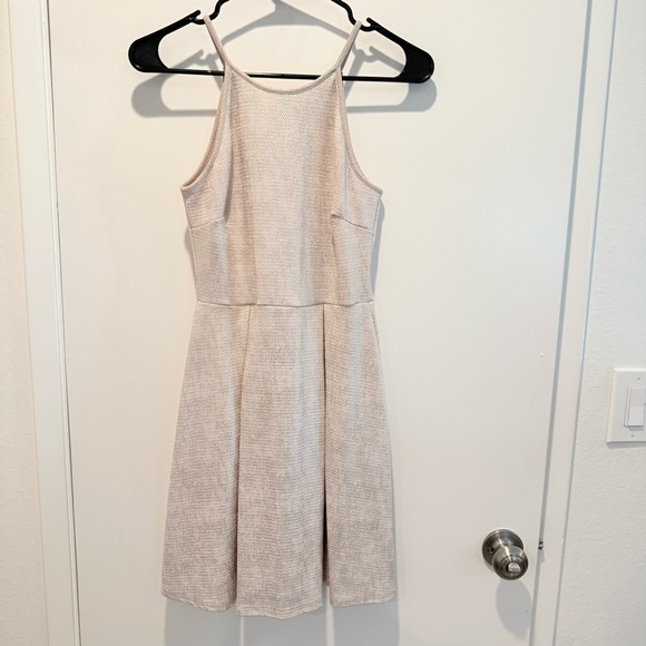 Dresses & Skirts - Light Gold Textured Halter Dress